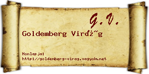 Goldemberg Virág névjegykártya